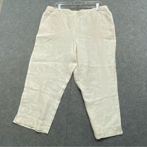 J. Jill Love Linen Womens Pants Size L 100% linen Natural Beige Casual Boho